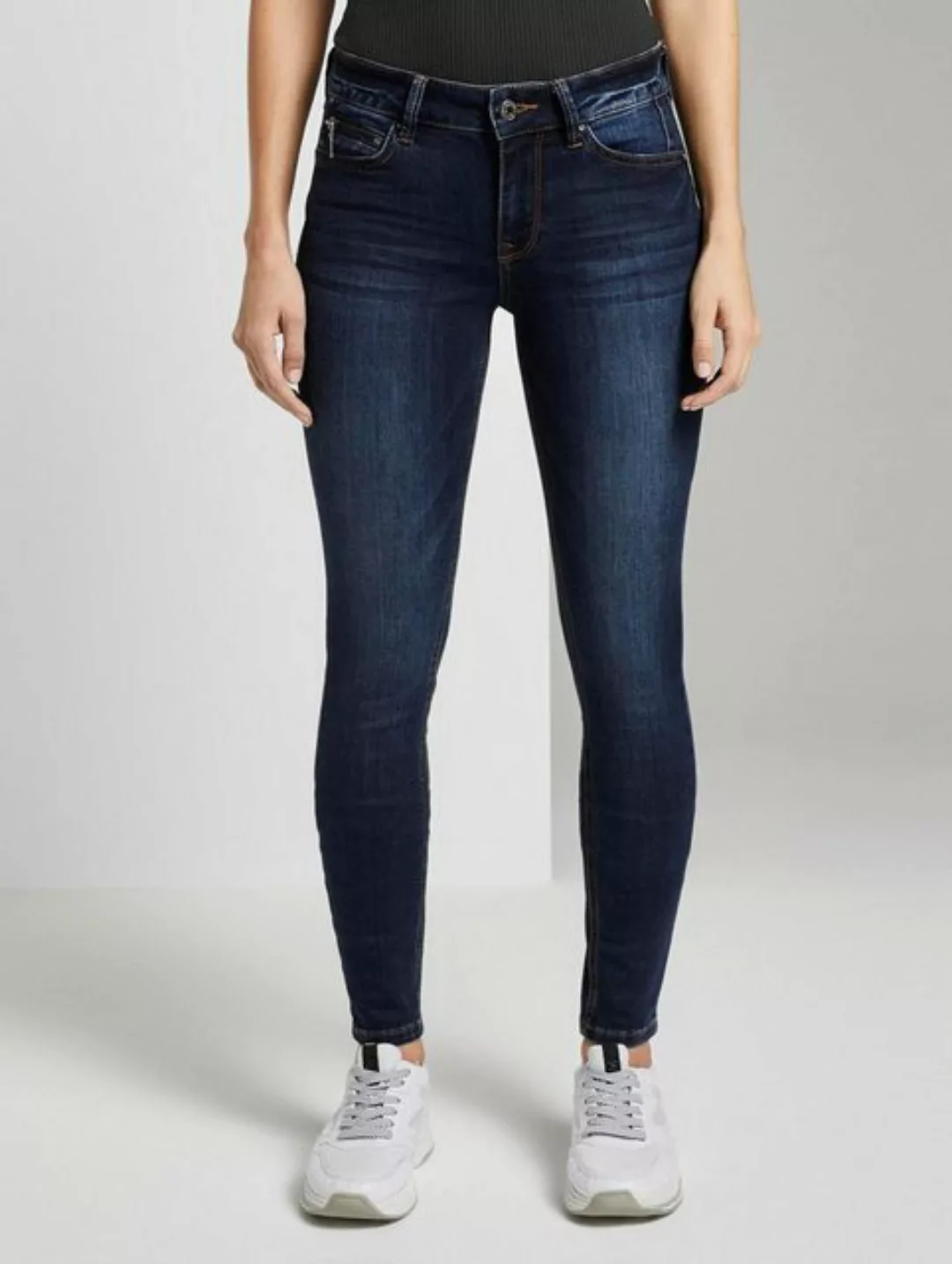 Tom Tailor Denim Damen Jeans Jona - Extra Skinny Fit - Blau - Dark Stone Wa günstig online kaufen