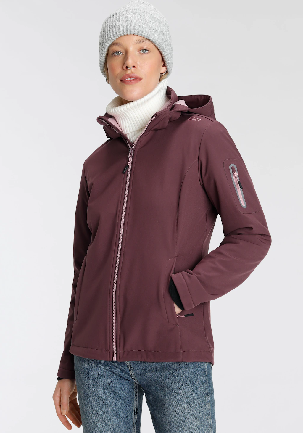 CMP Softshelljacke, mit Kapuze, Atmungsaktiv & Wasserabweisend & Windabweis günstig online kaufen