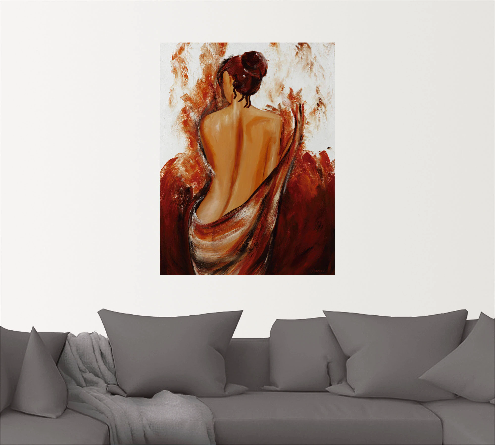 Artland Wandbild »Frau in rot«, Frau, (1 St.), als Leinwandbild, Poster, Wa günstig online kaufen