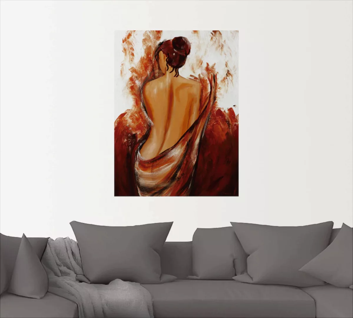 Artland Wandbild »Frau in rot«, Frau, (1 St.), als Leinwandbild, Poster, Wa günstig online kaufen