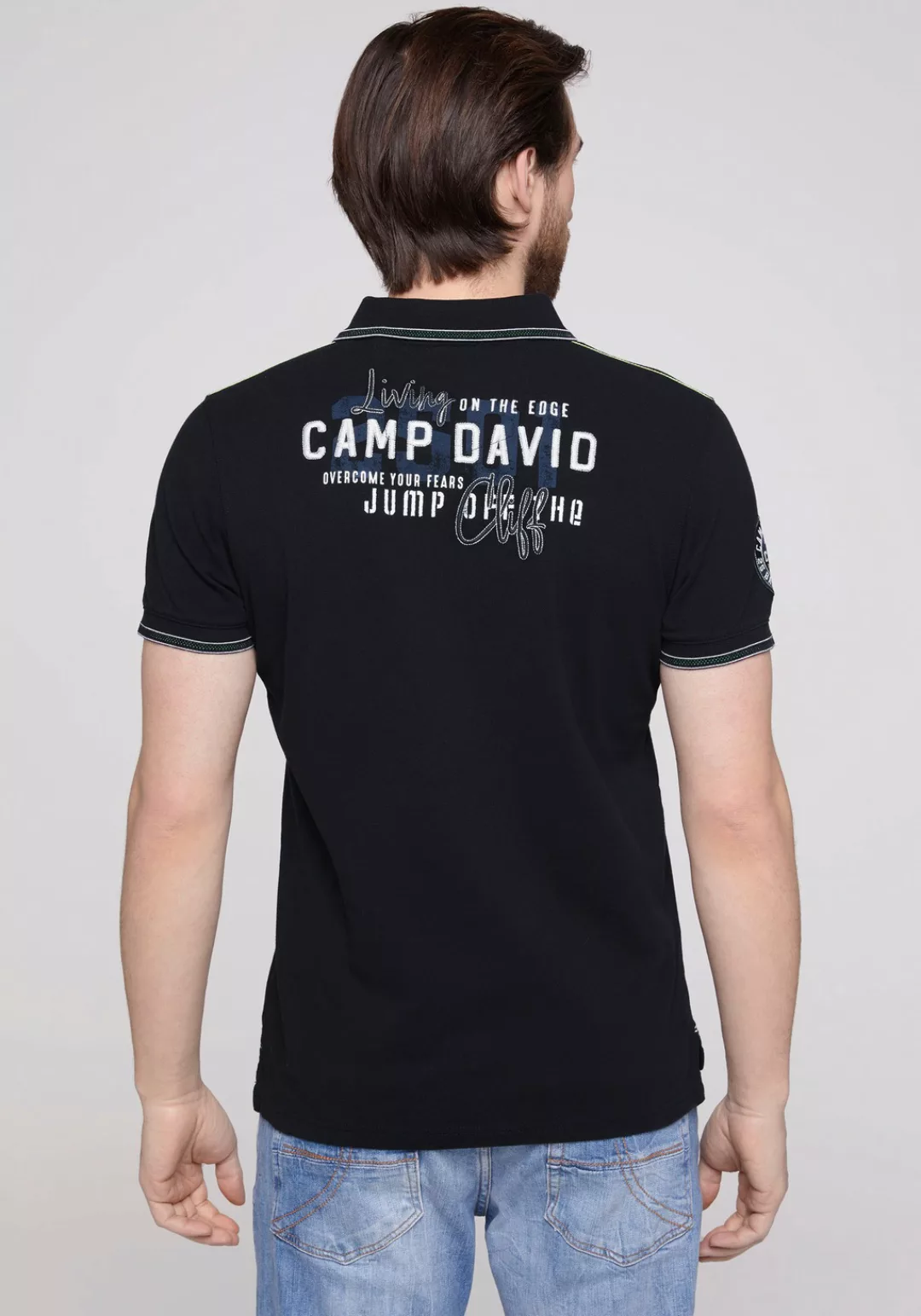 CAMP DAVID Poloshirt mit Kontrastnähten auf den Schultern günstig online kaufen