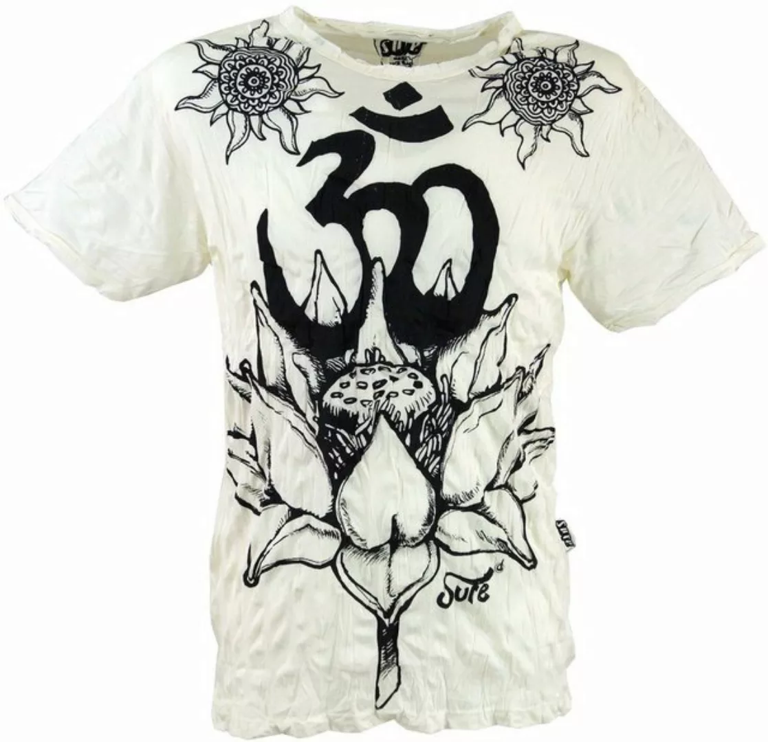 Guru-Shop T-Shirt Sure Herren T-Shirt Lotus OM - weiß alternative Bekleidun günstig online kaufen