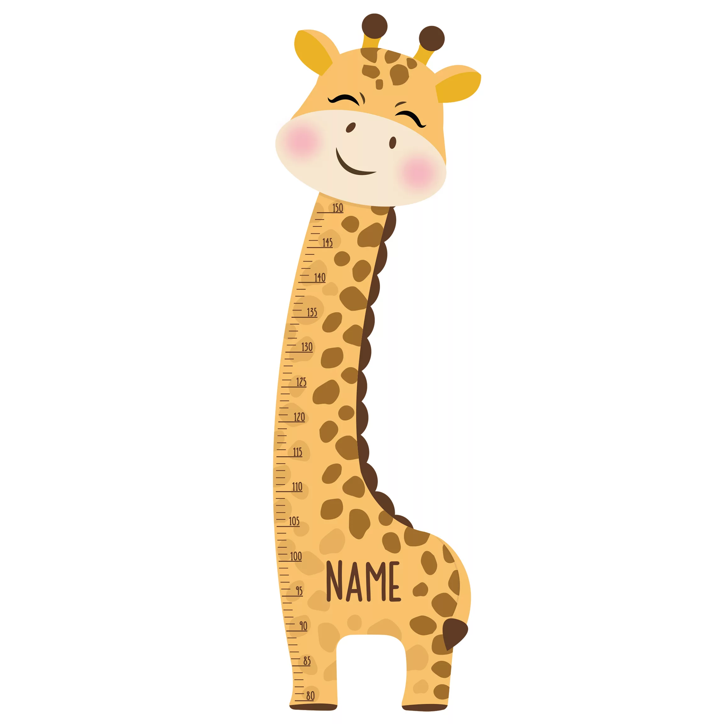 Kindermesslatte Wandtattoo Giraffen Junge mit Wunschname günstig online kaufen