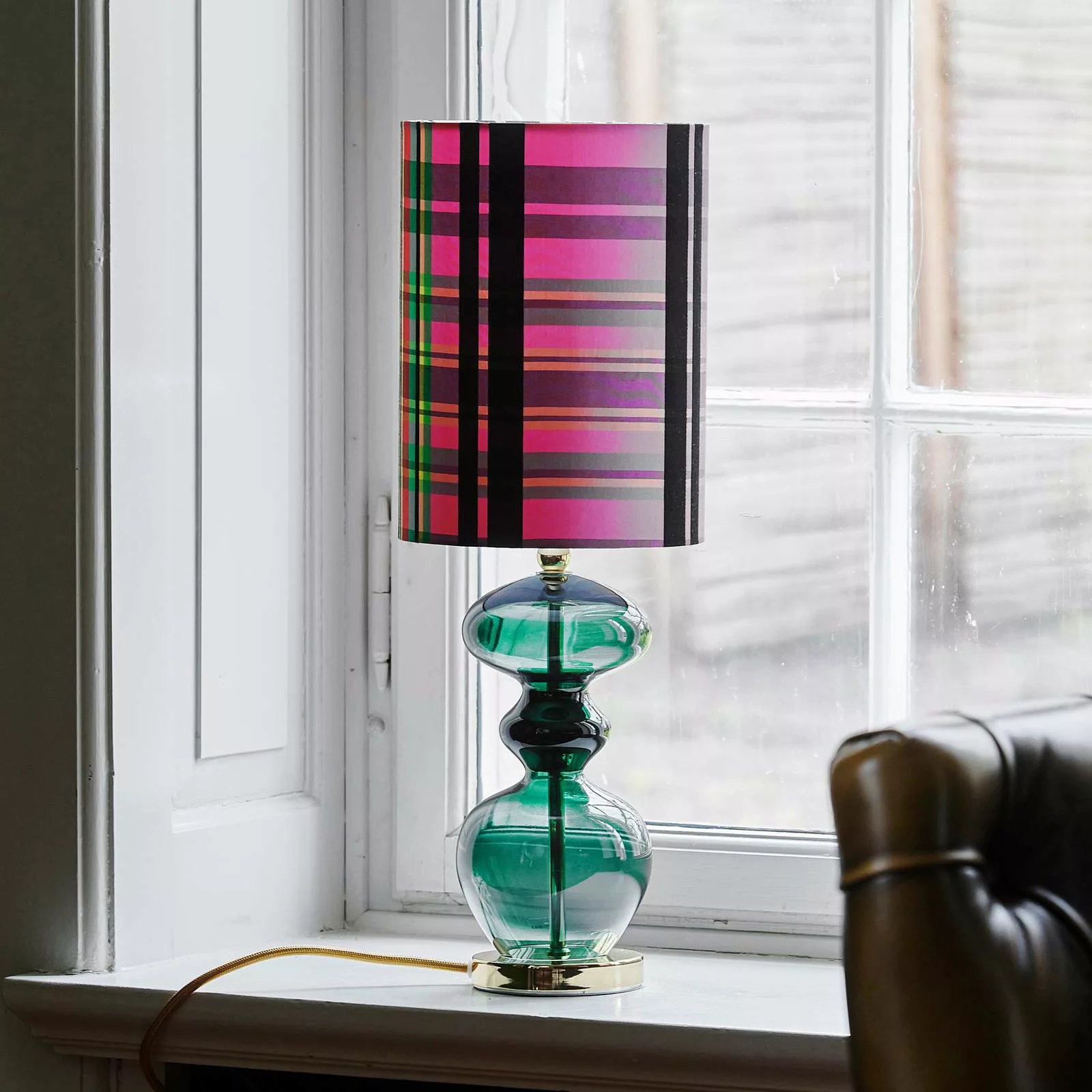 EBB & FLOW Futura M Tischlampe ivy/Chennai fuchsia günstig online kaufen