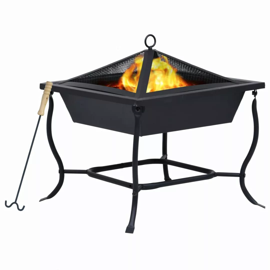 Feuerstelle Schwarz 45x45x45 Cm Stahl günstig online kaufen