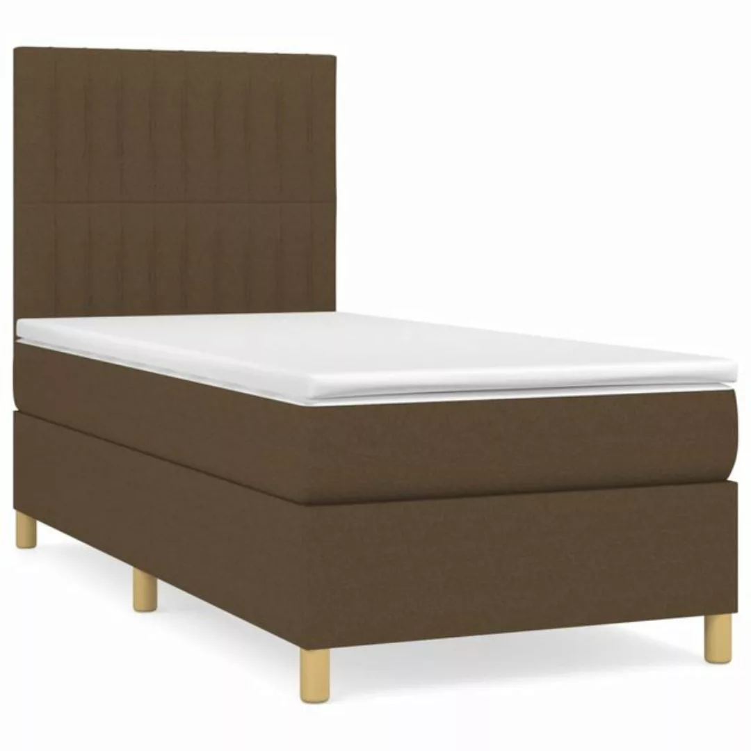 vidaXL Boxspringbett Boxspringbett mit Matratze Creme 100x200 cm Stoff Bett günstig online kaufen