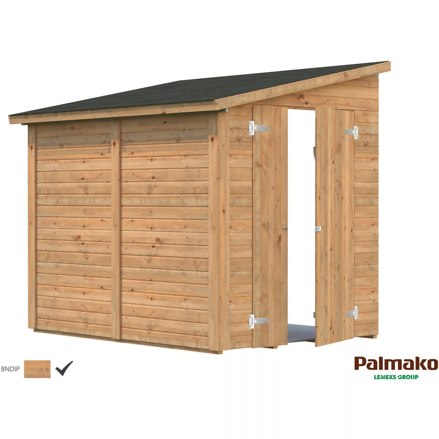 Palmako Mia Holz-Gartenhaus Braun Pultdach Tauchgrundiert 222 cm x 165 cm günstig online kaufen