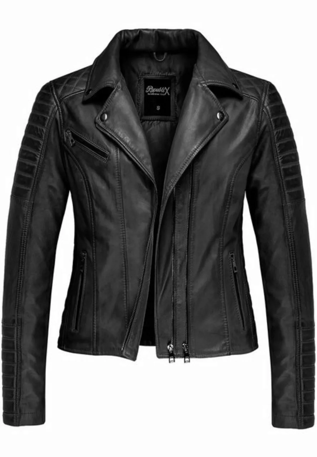 REPUBLIX Lederjacke KYANA Echtleder Damen Biker Zipper Jacke günstig online kaufen