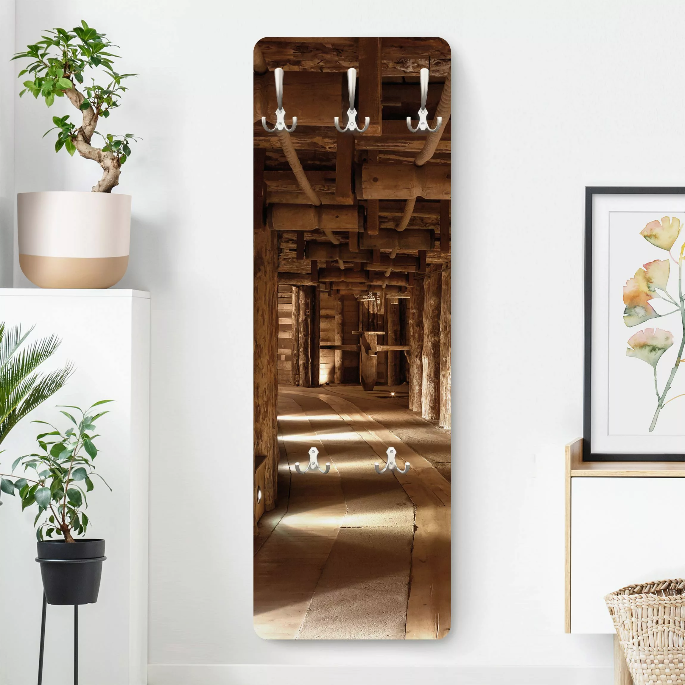 Wandgarderobe Holzpaneel Architektur & Skyline Alte Goldmine günstig online kaufen