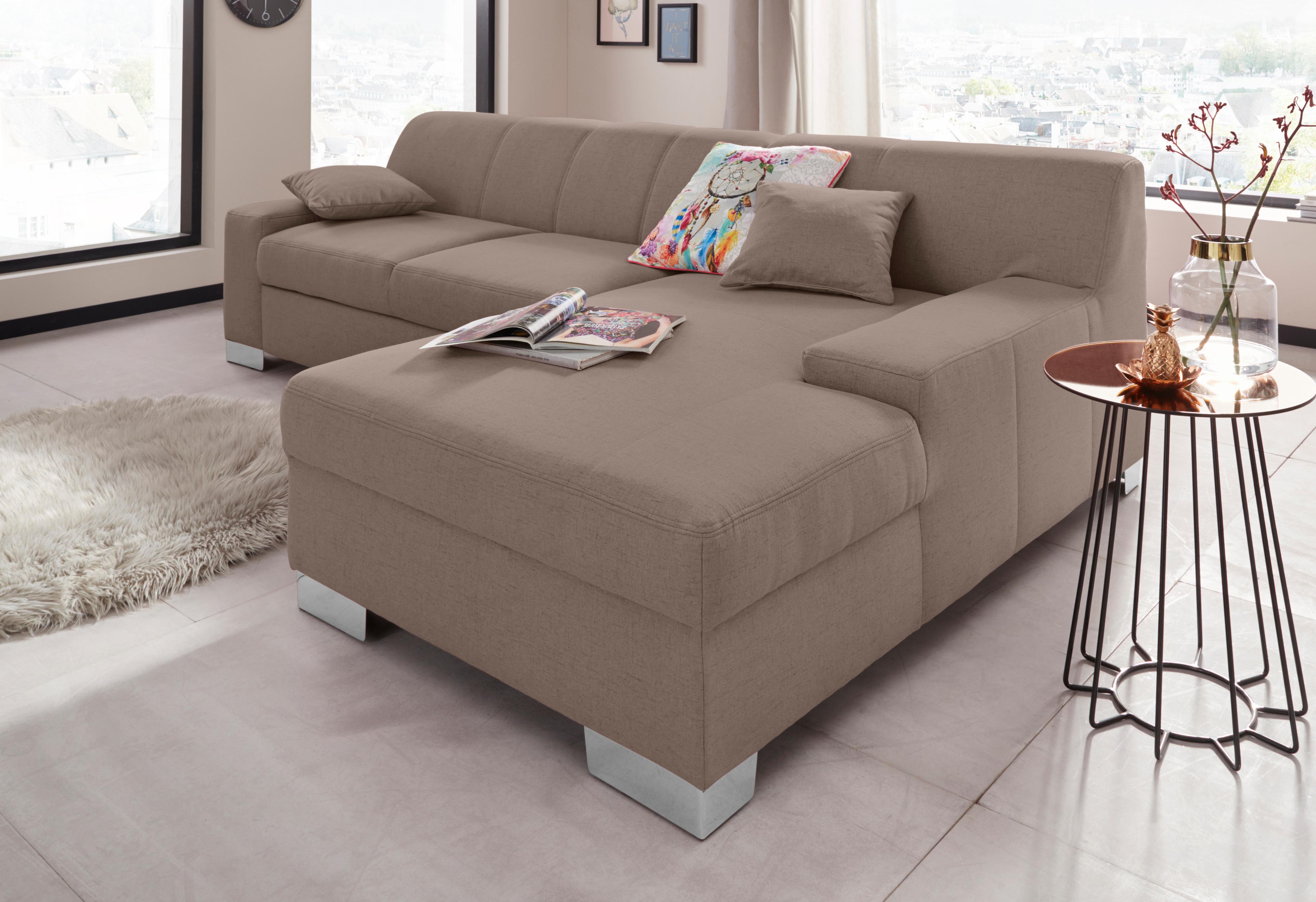 DOMO collection Ecksofa »Bero, elegant und zeitlos, flache Armlehnen, L-For günstig online kaufen