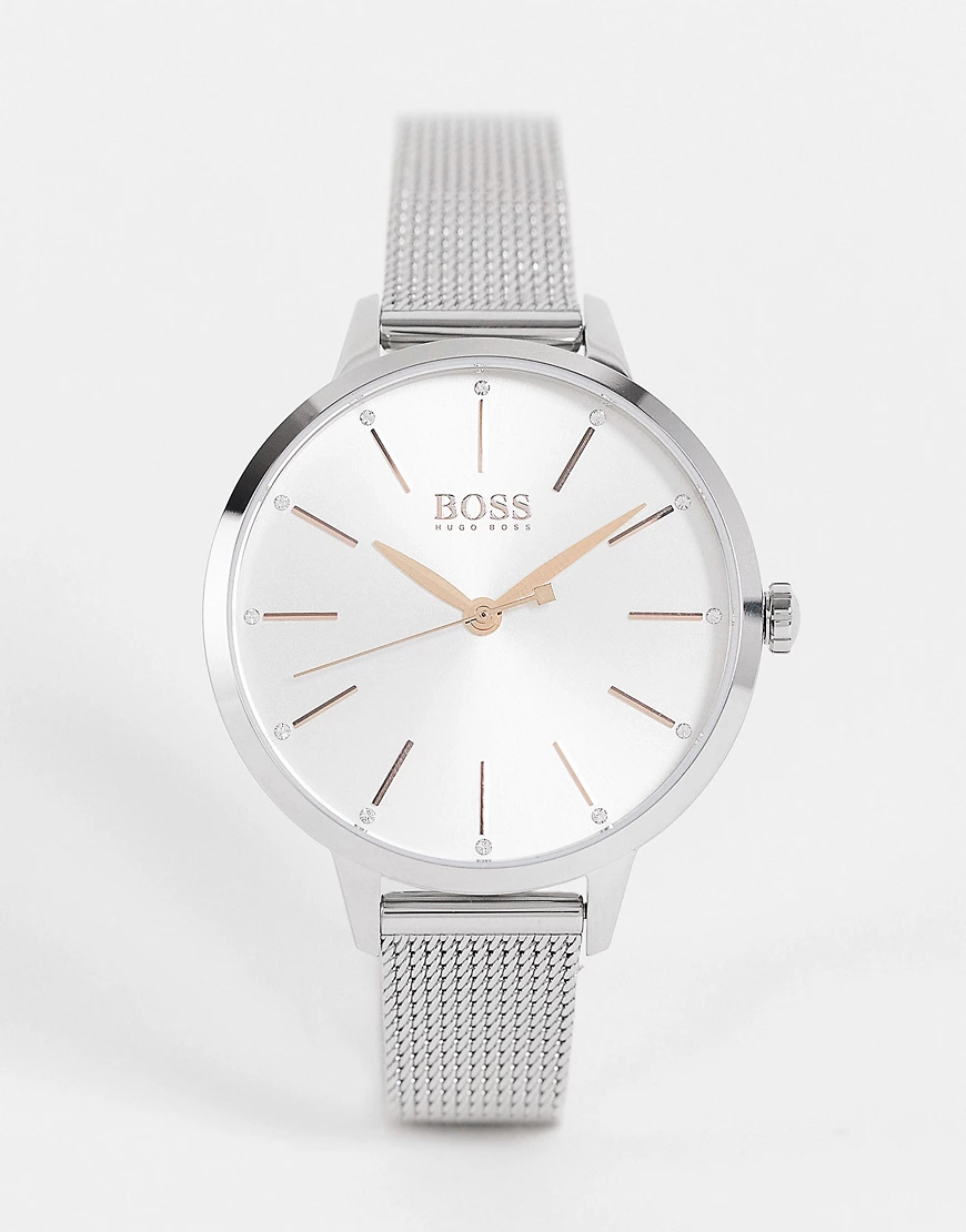 BOSS – 1502611 – Damenuhr mit Netzarmband in Silber günstig online kaufen
