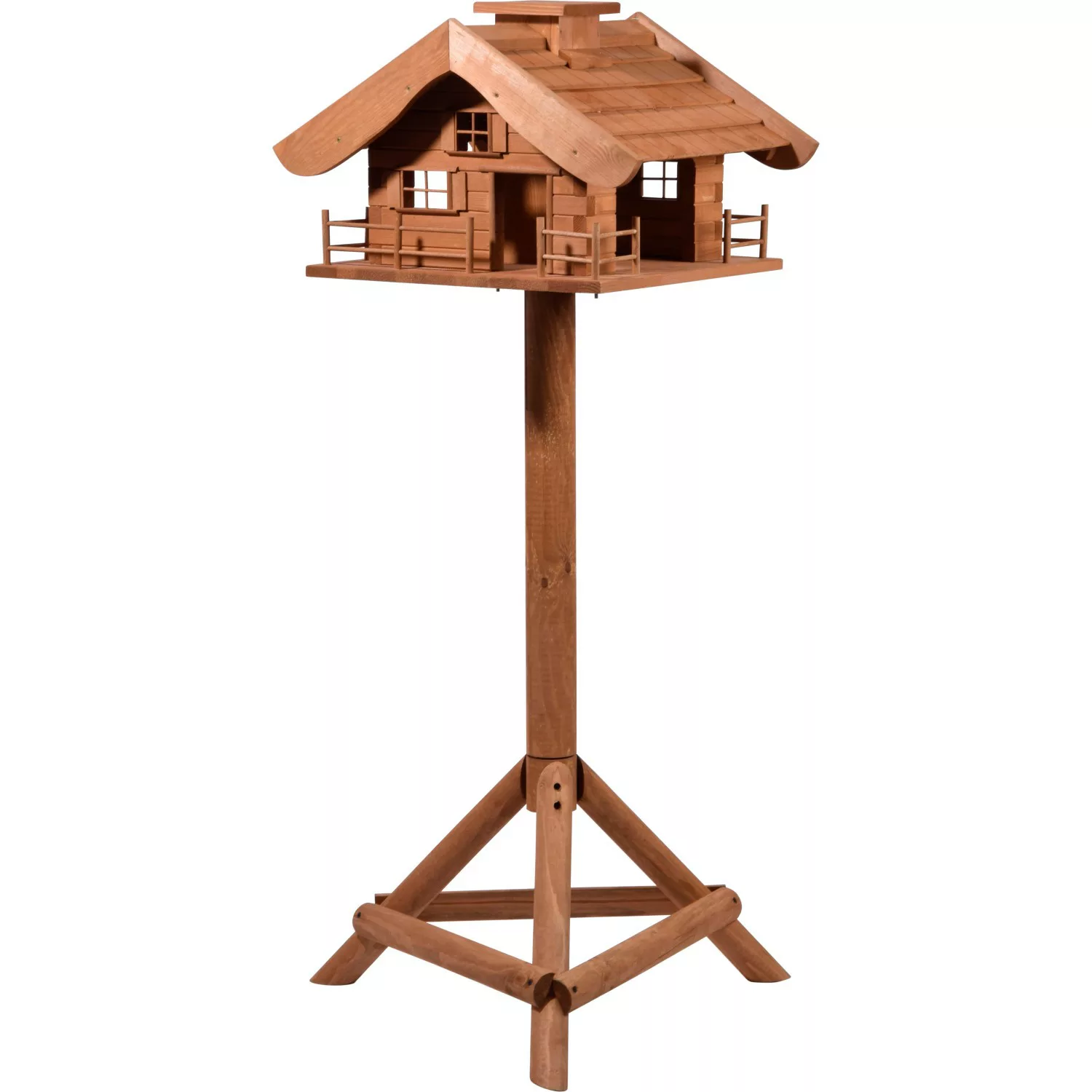 Dobar Vogelfutterhaus Almhütte mit Futtersilo 66 cm x 66 cm x 136,5 cm Brau günstig online kaufen