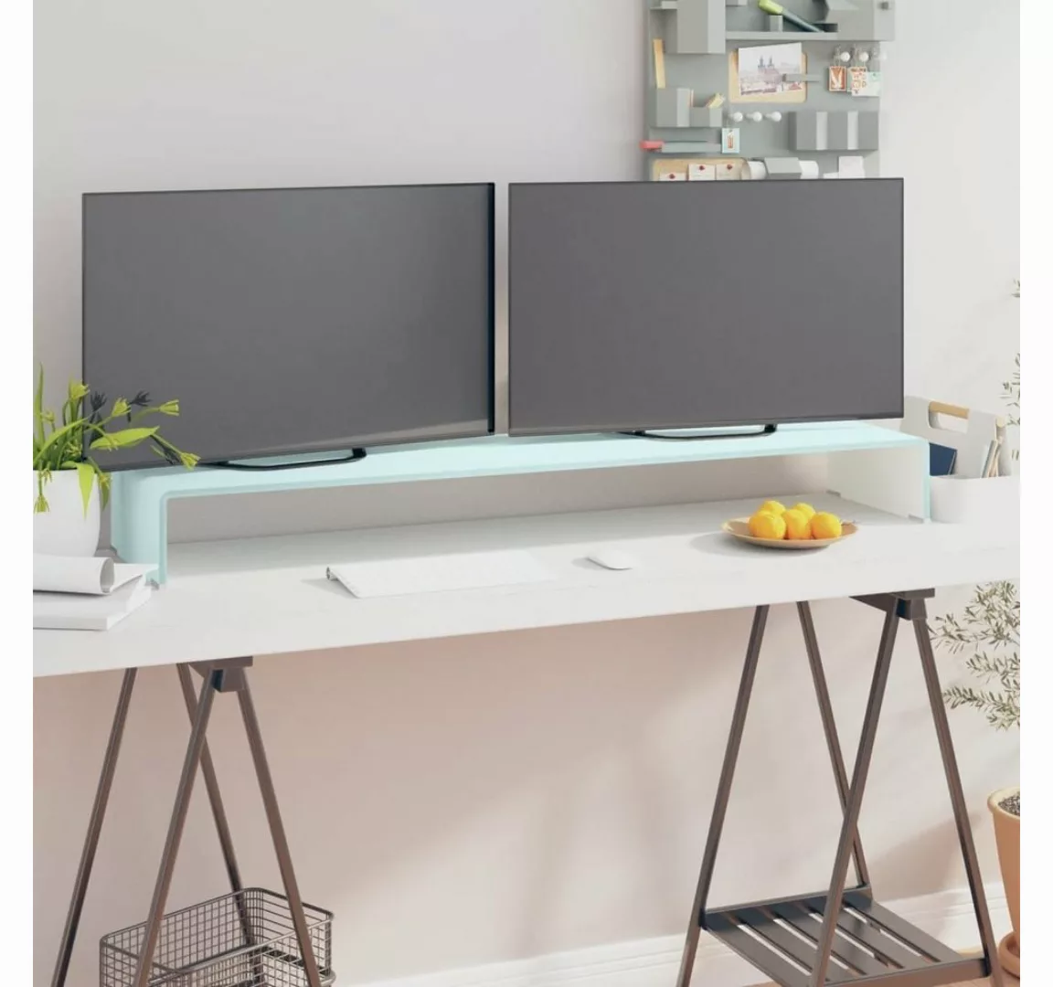 furnicato TV-Schrank TV-Aufsatz/Monitorerhöhung Glas Grün 120x30x13 cm günstig online kaufen