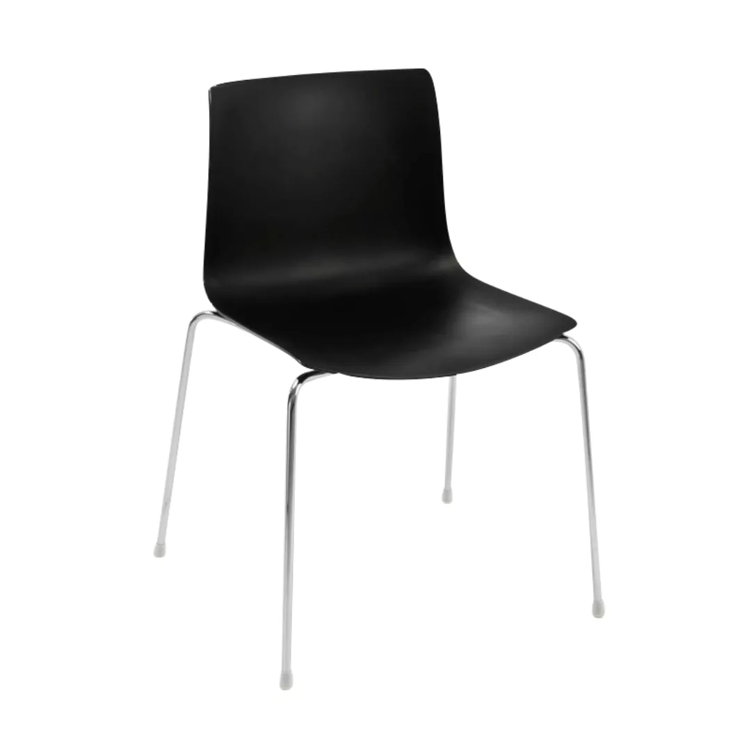 Arper - Catifa 46 Stuhl einfarbig Gestell Chrom - schwarz/Außenschale glänz günstig online kaufen