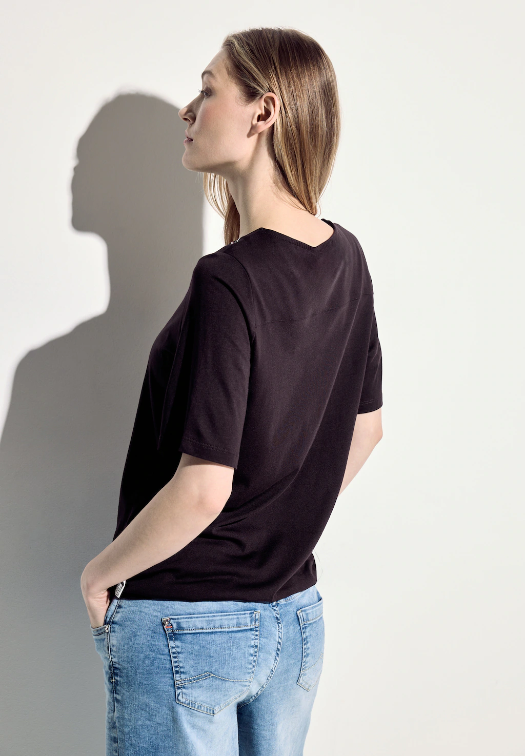 Cecil T-Shirt, mit buntem Stringdetail günstig online kaufen