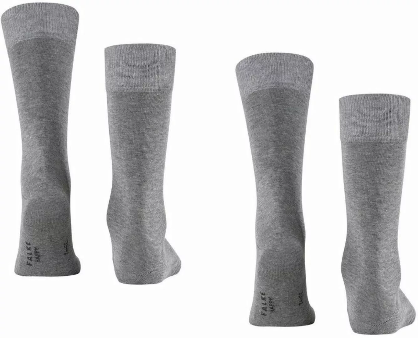 Falke Happy Socken 2 Paar Grau Melange - Größe 43-46 günstig online kaufen
