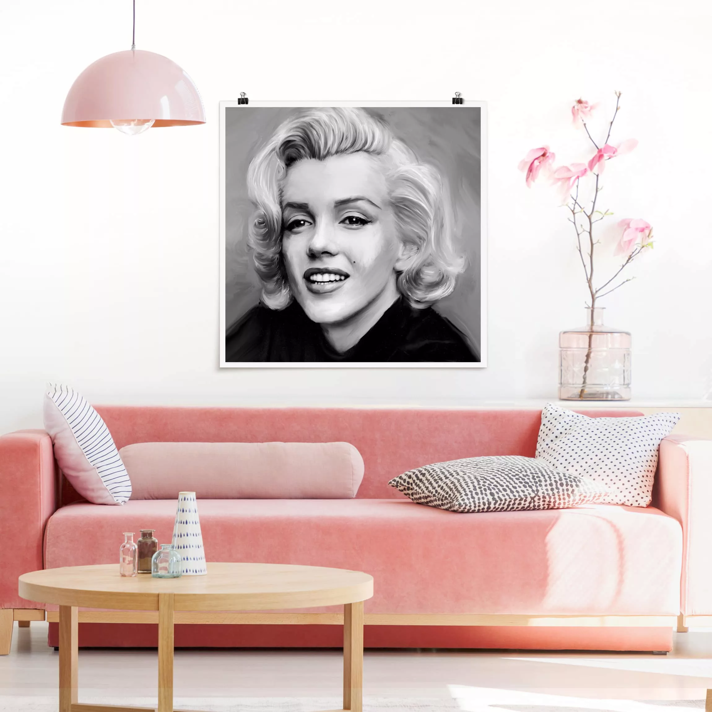 Poster Schwarz-Weiß - Quadrat Marilyn privat günstig online kaufen