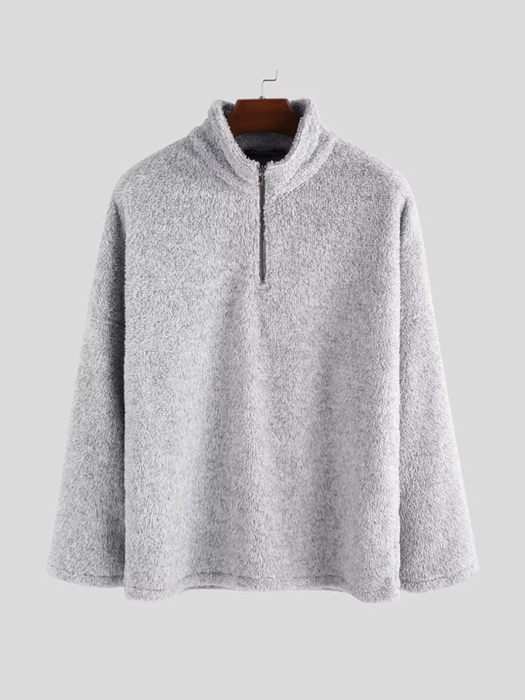Herren Double Fleece Winter Warm Loose Langarm Reißverschluss Sweatshirts günstig online kaufen