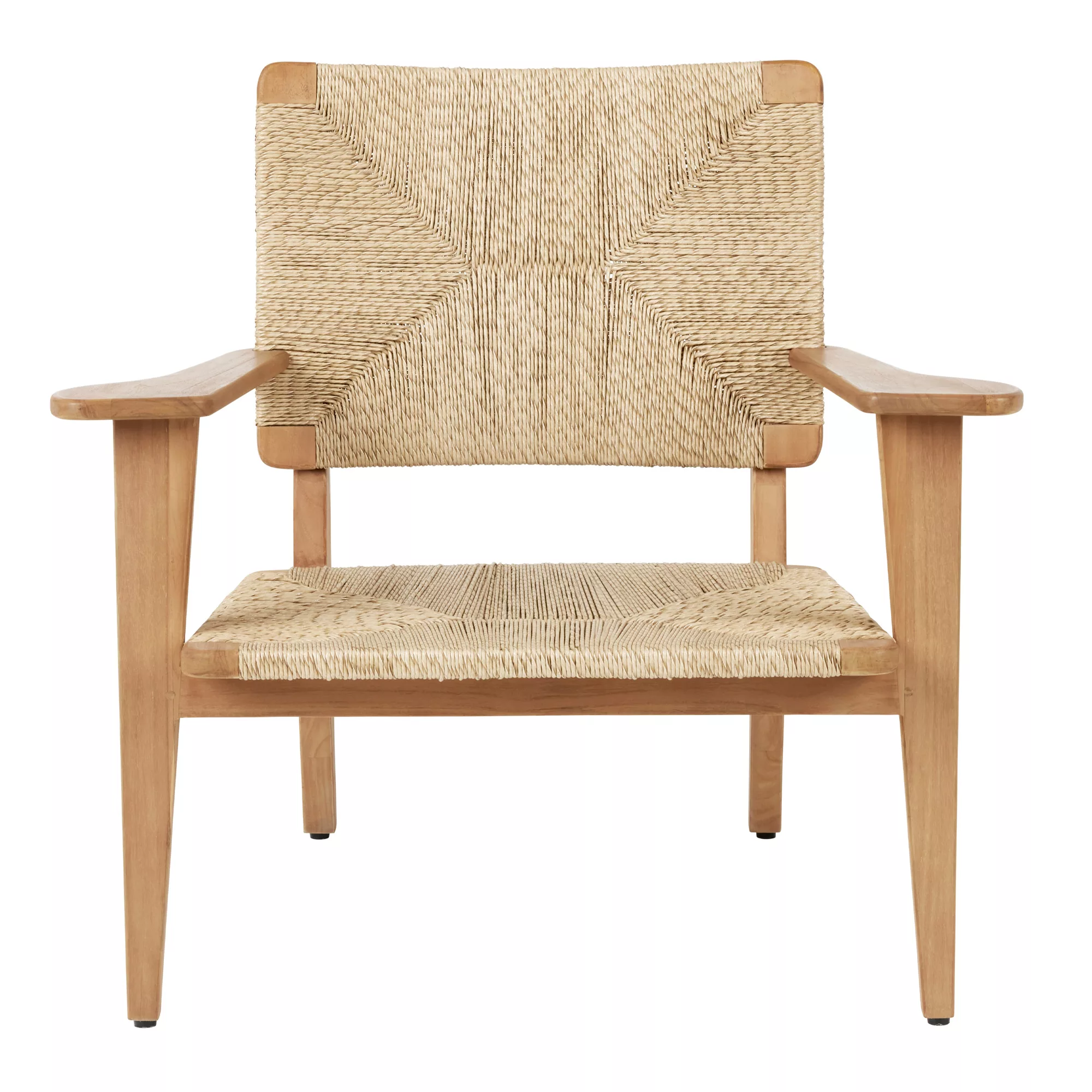 Lounge Sessel F-chair beige holz natur / OUTDOOR - Teakholz & Polyethylensc günstig online kaufen