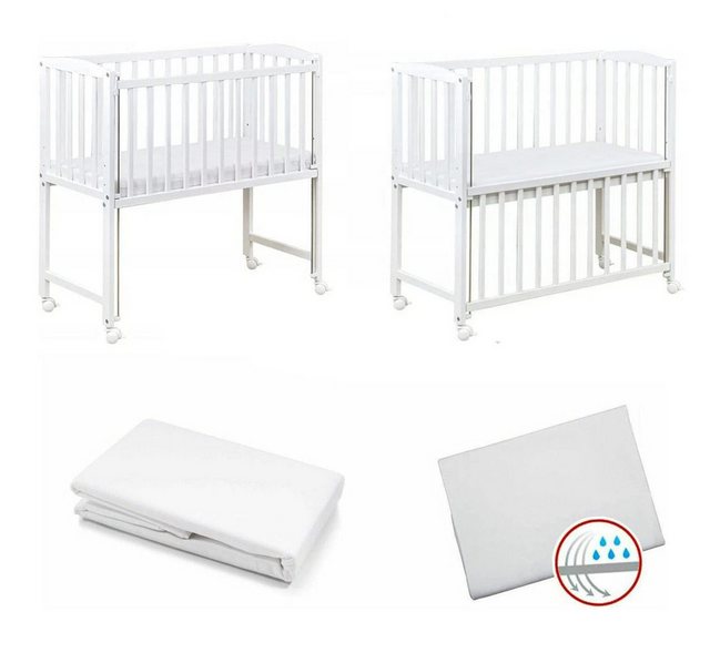 Dedstore-Baby Kinderbett Babybett mit Matratze 90x40 cm - Beistellbett Weiß günstig online kaufen