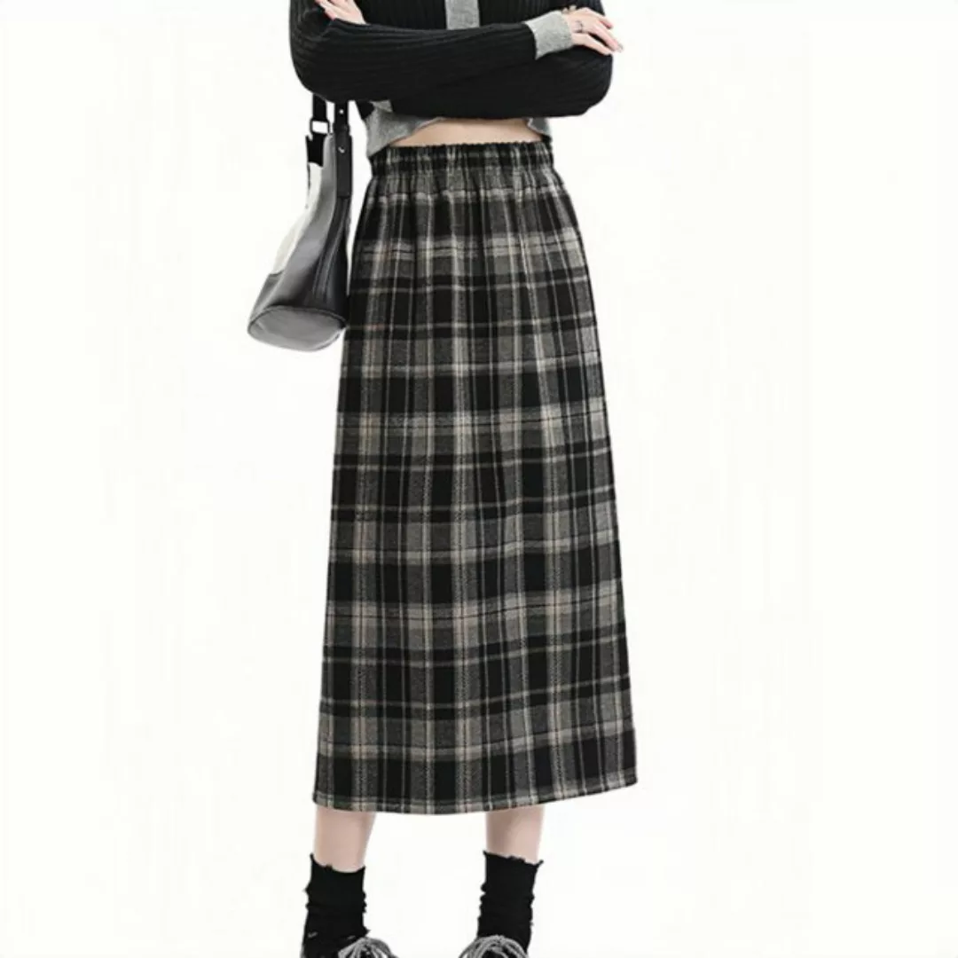 Opspring Maxirock Röcke mit hoher Taille,A-Linien-Röcke,Karierte Röcke günstig online kaufen