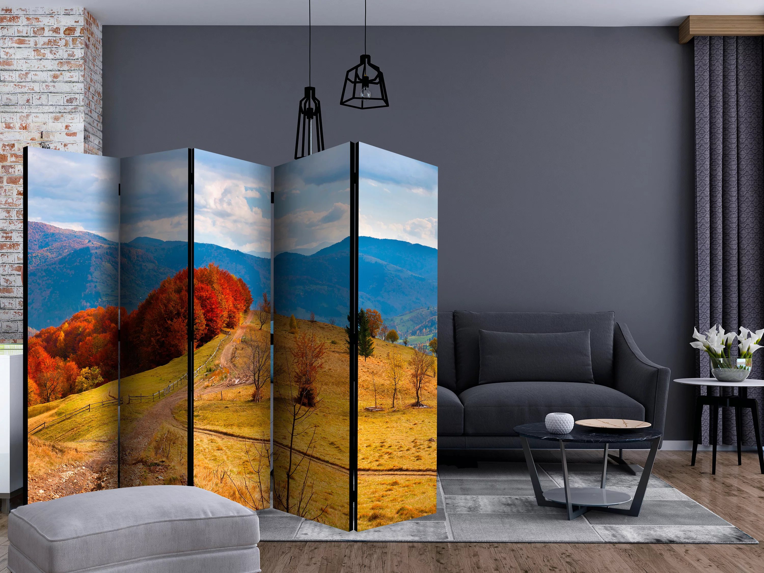 5-teiliges Paravent - Autumn Landscape In The Carpathian Mountains Ii [room günstig online kaufen