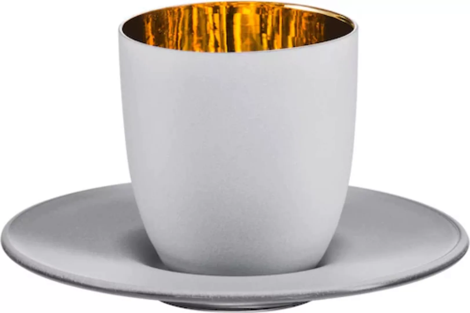 Eisch GERMANY COSMO Gold/Weiß Espressotasse mit Untertasse Kaffeebecher wei günstig online kaufen