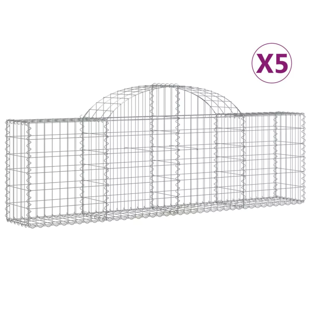 Vidaxl Gabionen Mit Hochbogen 5 Stk. 200x30x60/80 Cm Verzinktes Eisen günstig online kaufen