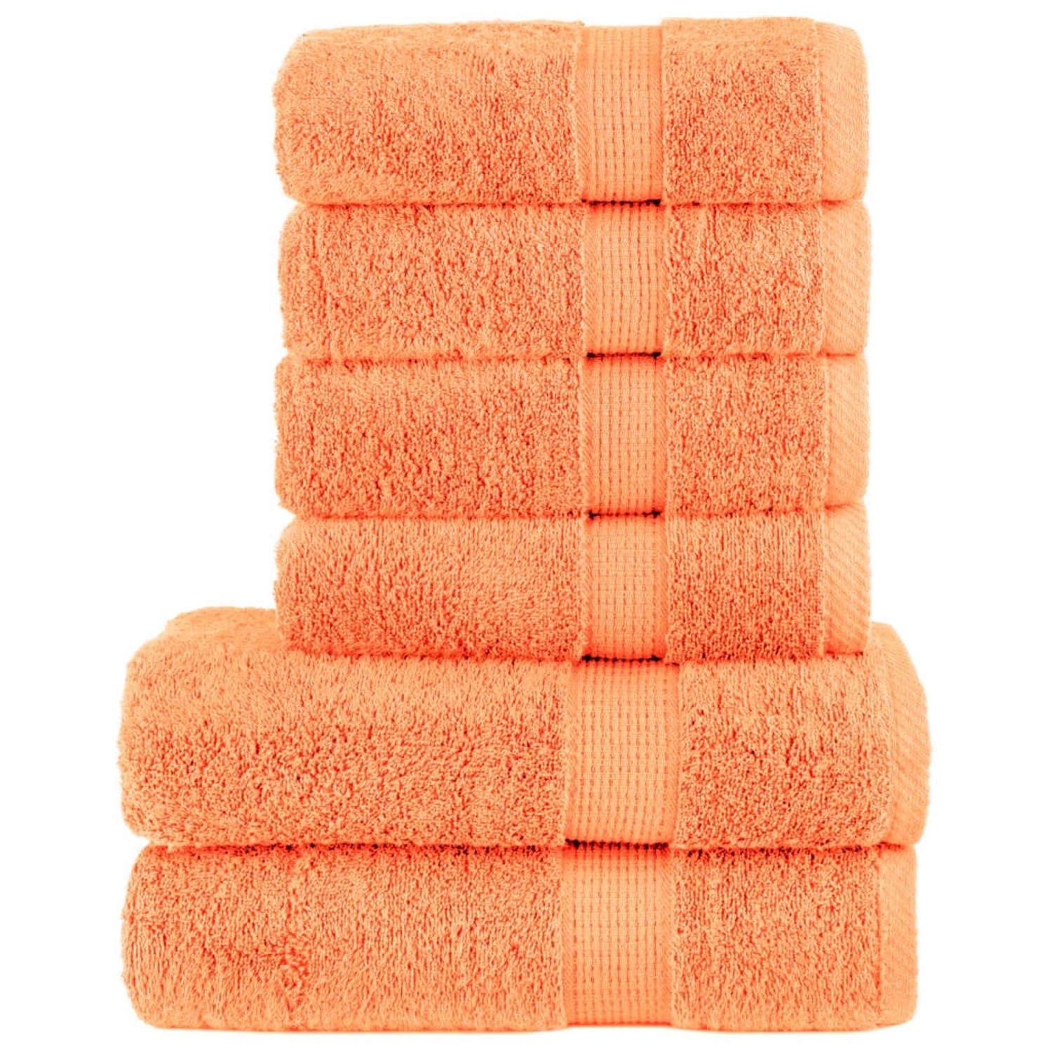 vidaXL 6 Tlg Premium-Handtuch-Set Orange 600 g/m2 100% Baumwolle günstig online kaufen