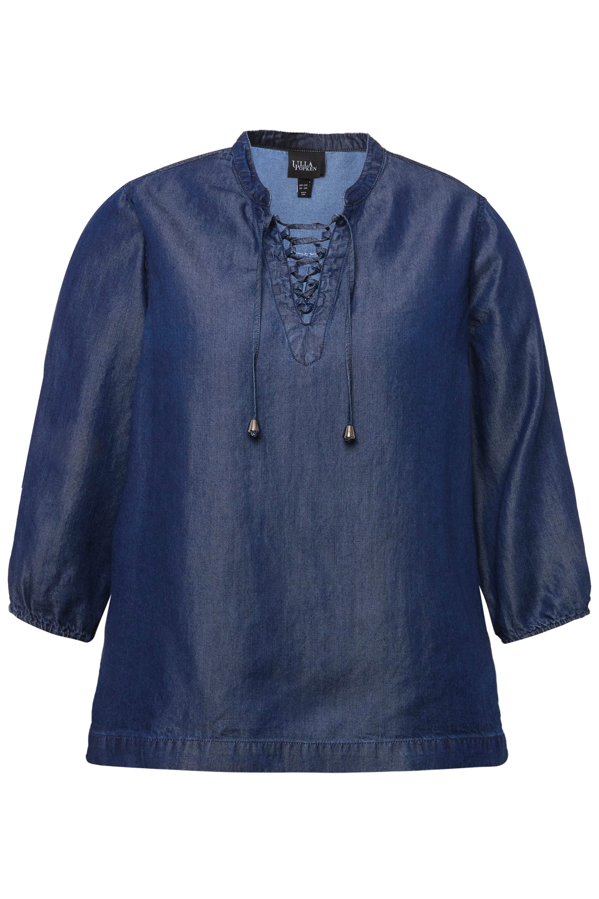 Ulla Popken Tunika Lyocell-Tunika Jeansoptik Tunika-Ausschnitt günstig online kaufen