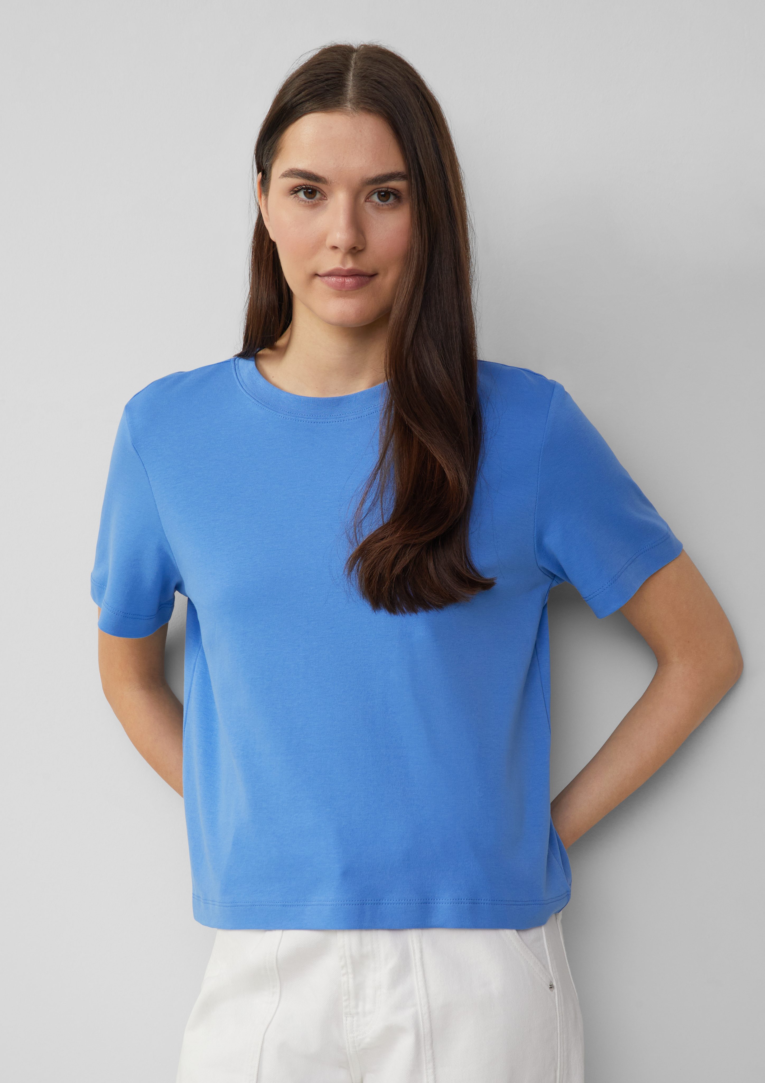 s.Oliver Kurzarmshirt Verkürztes T-Shirt aus Interlockjersey günstig online kaufen