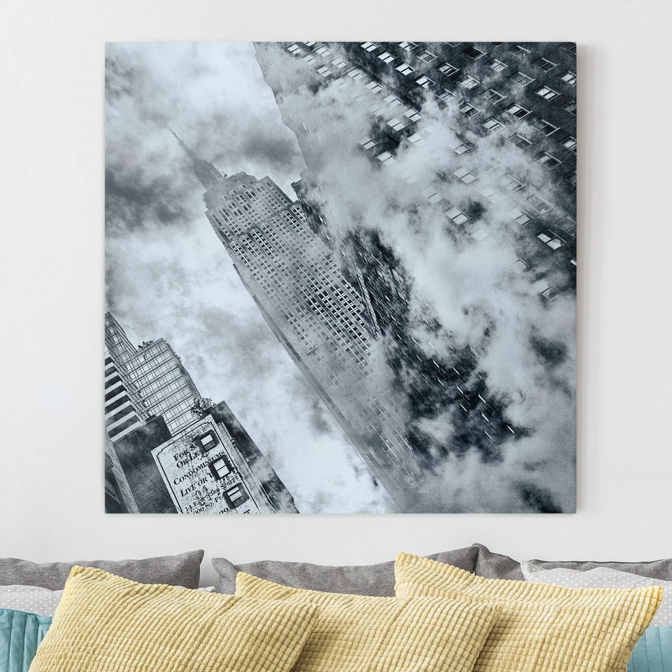 Leinwandbild New York - Quadrat Fassade des Empire State Buildings günstig online kaufen