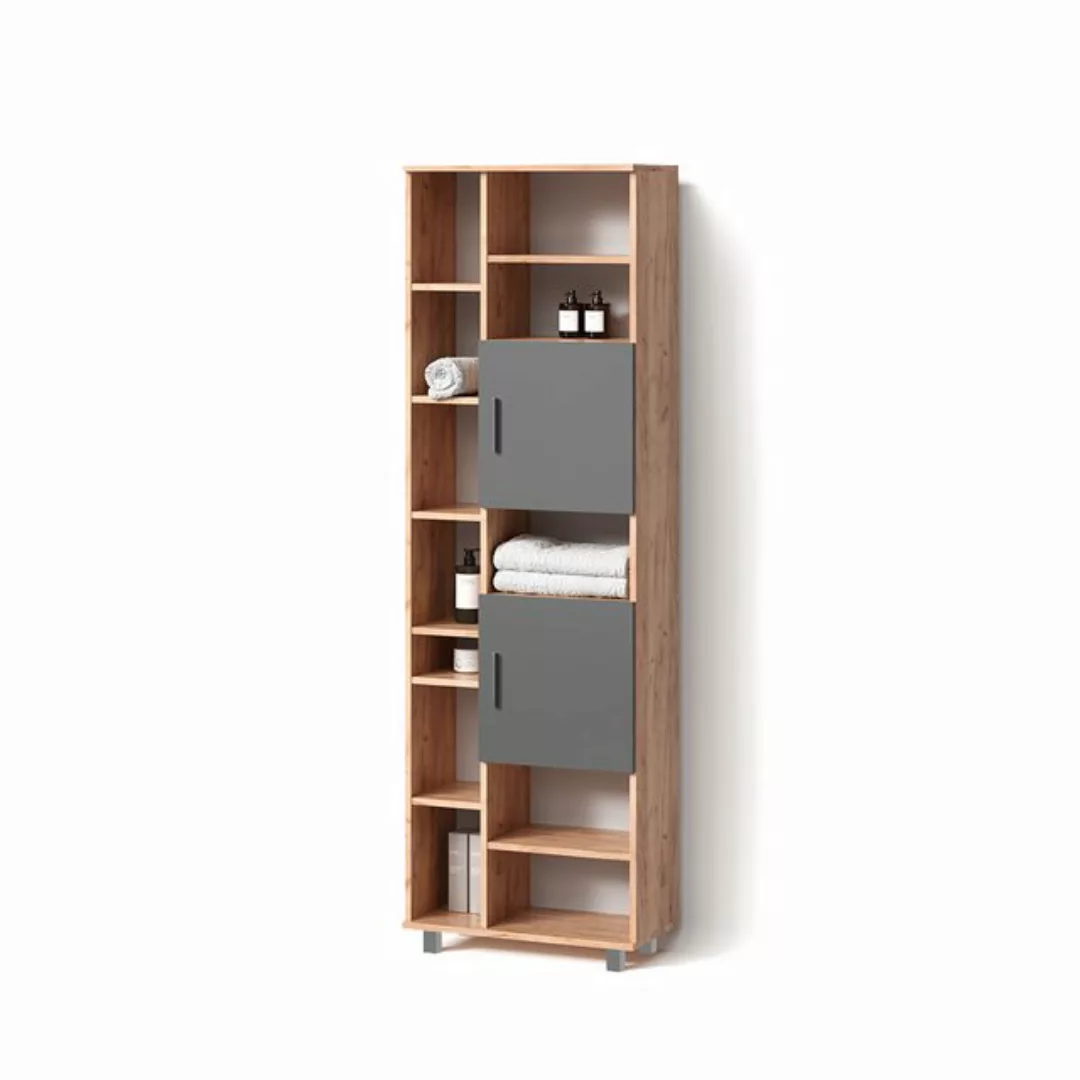 Livinity® Hochschrank Eisak, Goldkraft Eiche/Braun, 60 x 190 cm günstig online kaufen