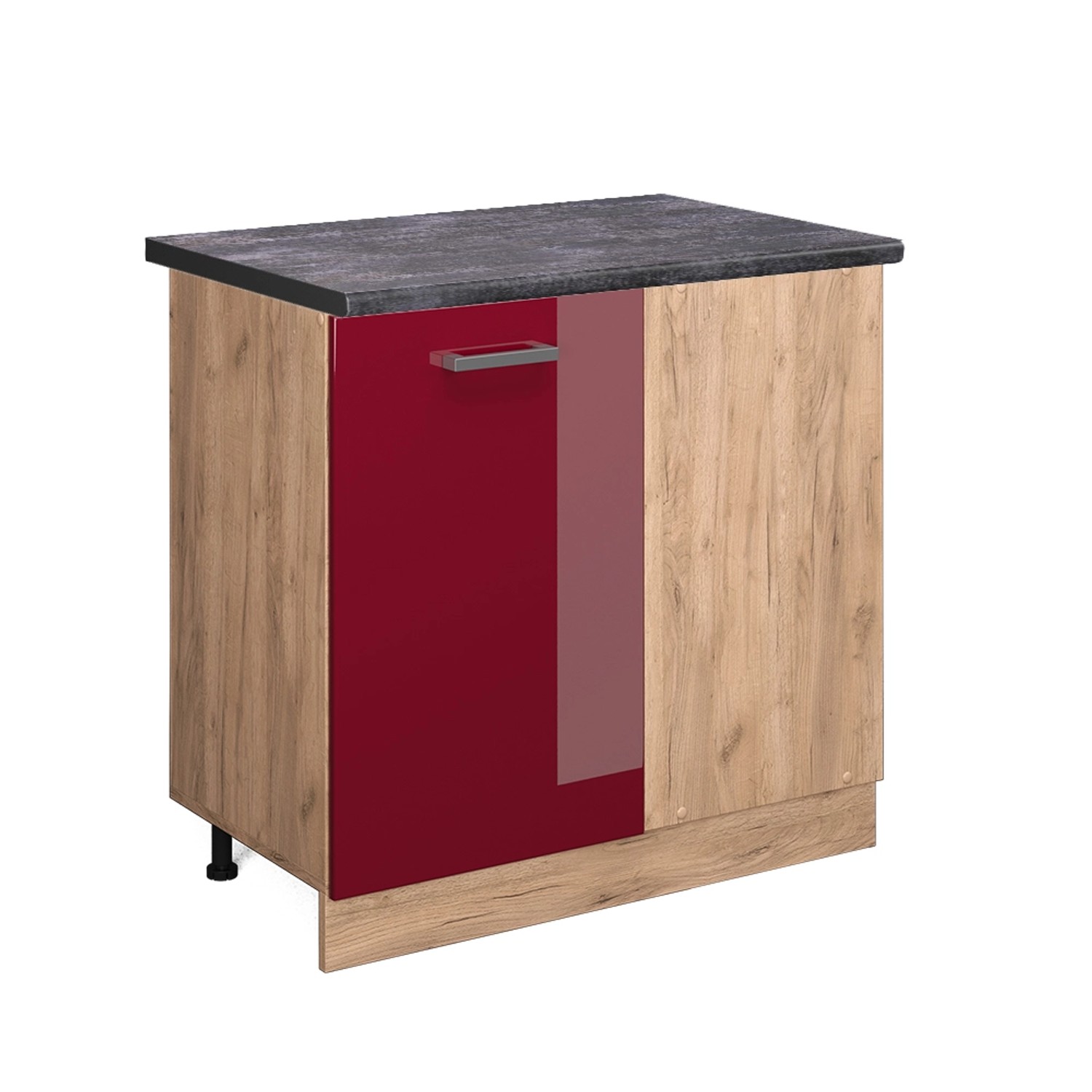 Vicco Eckunterschrank R-Line, Bordeaux Hochglanz/Goldkraft Eiche, günstig online kaufen