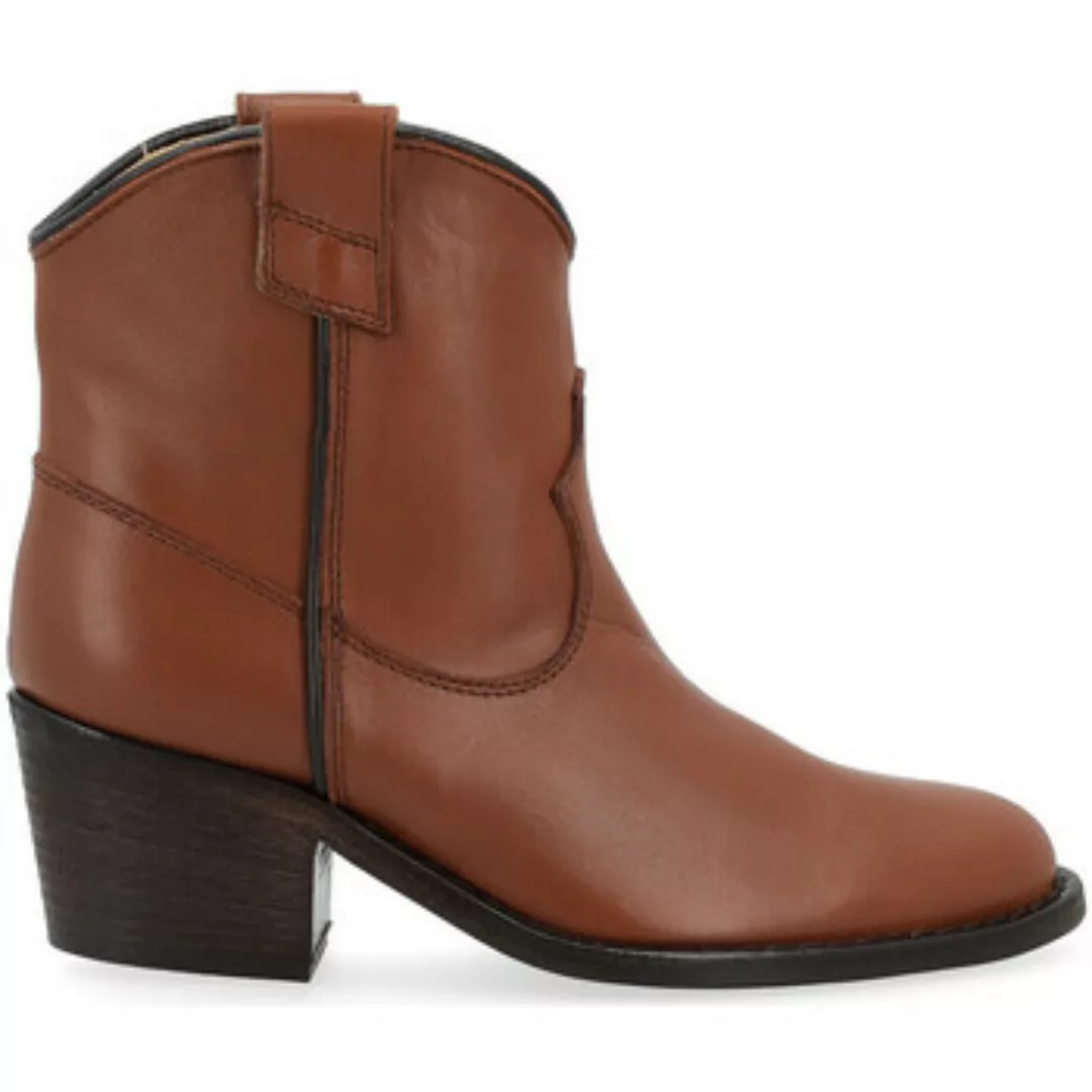 Via Roma 15  Ankle Boots Texanische Stiefelette aus braunem Leder günstig online kaufen