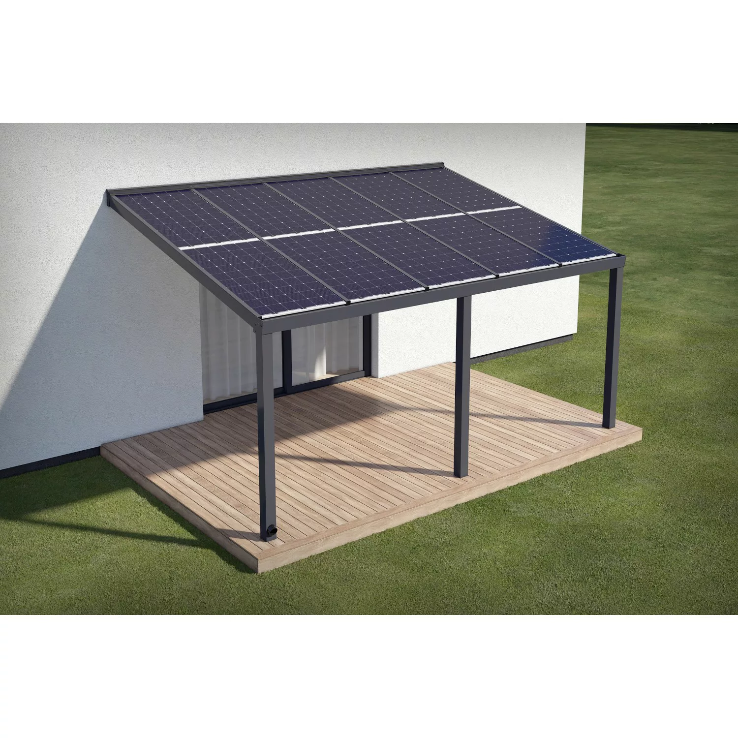 ePIT PV-Terasse 3,7 kW Neigung 7° Anthrazit 542 cm x 362 cm Regenabfluss Re günstig online kaufen