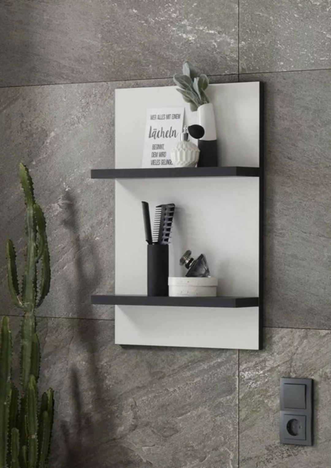 Möbel Stellbrink Badezimmerspiegelschrank Cantara Hängeregal mit 2 Ablagen günstig online kaufen