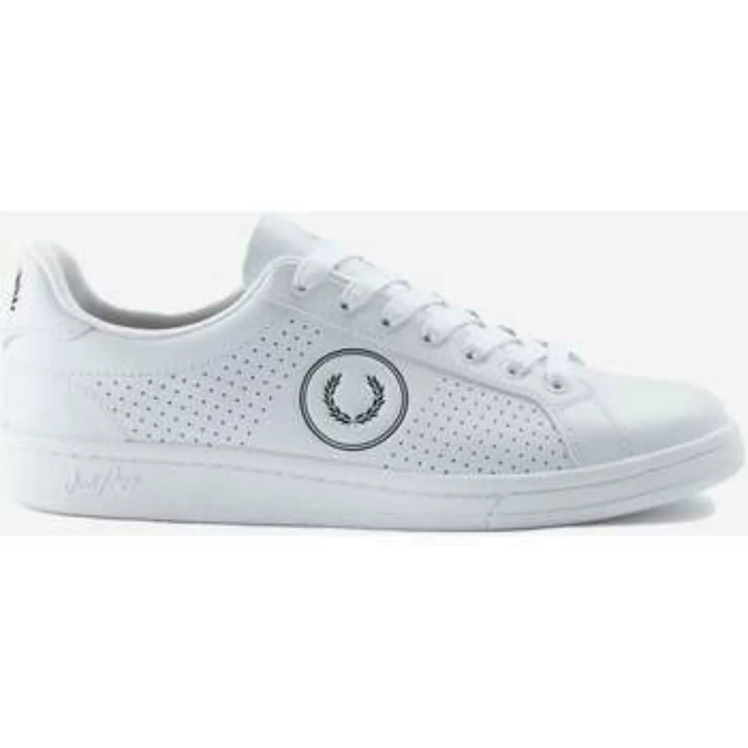 Fred Perry  Sneaker B721 Perf-Leder mit Markenlogo – Weiß Schwarz günstig online kaufen