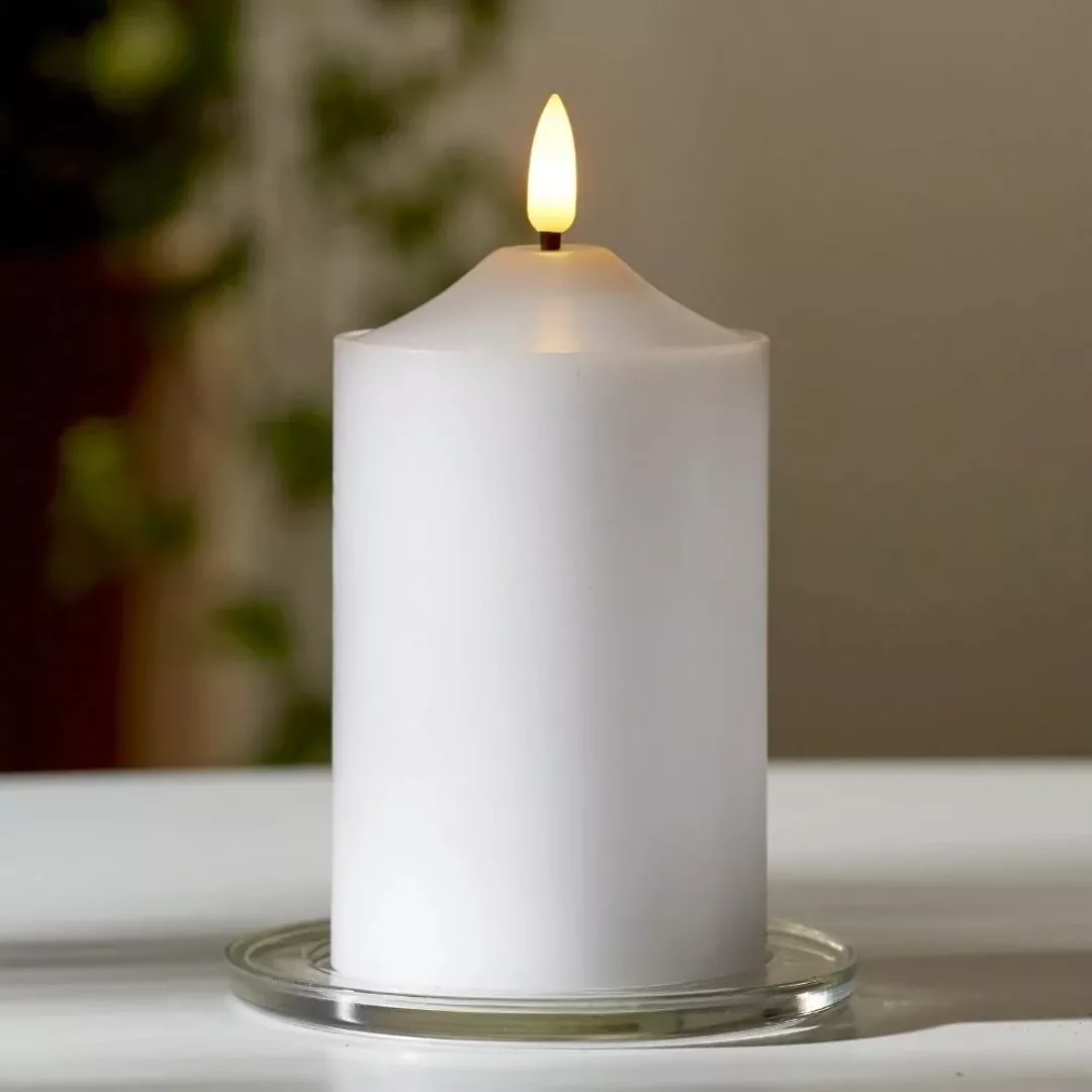 LED Kerze 3D Flamme Echtwachs H: 15cm weiß günstig online kaufen