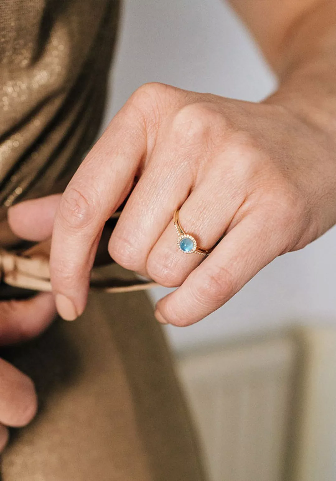 Julie Julsen Diamantring »BLUE TOPAZ, JJGRG0569.BT«, mit Blautopas (behande günstig online kaufen