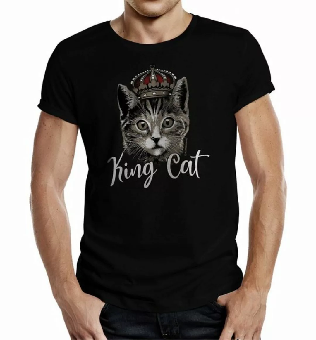 RAHMENLOS® T-Shirt Das Geschenk für Katzenliebhaber: King Cat günstig online kaufen