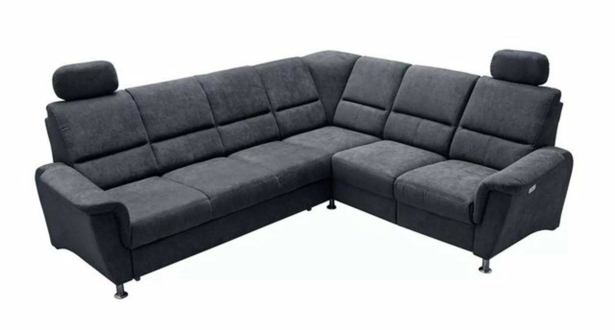 Sofa PAROLE, B 268 cm x T 222 cm, Dunkelgrau, Mikrofaserbezug, Schlaffunkti günstig online kaufen