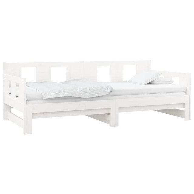 furnicato Bett Tagesbett Ausziehbar Weiß Massivholz Kiefer 2x(90x200) cm (1 günstig online kaufen