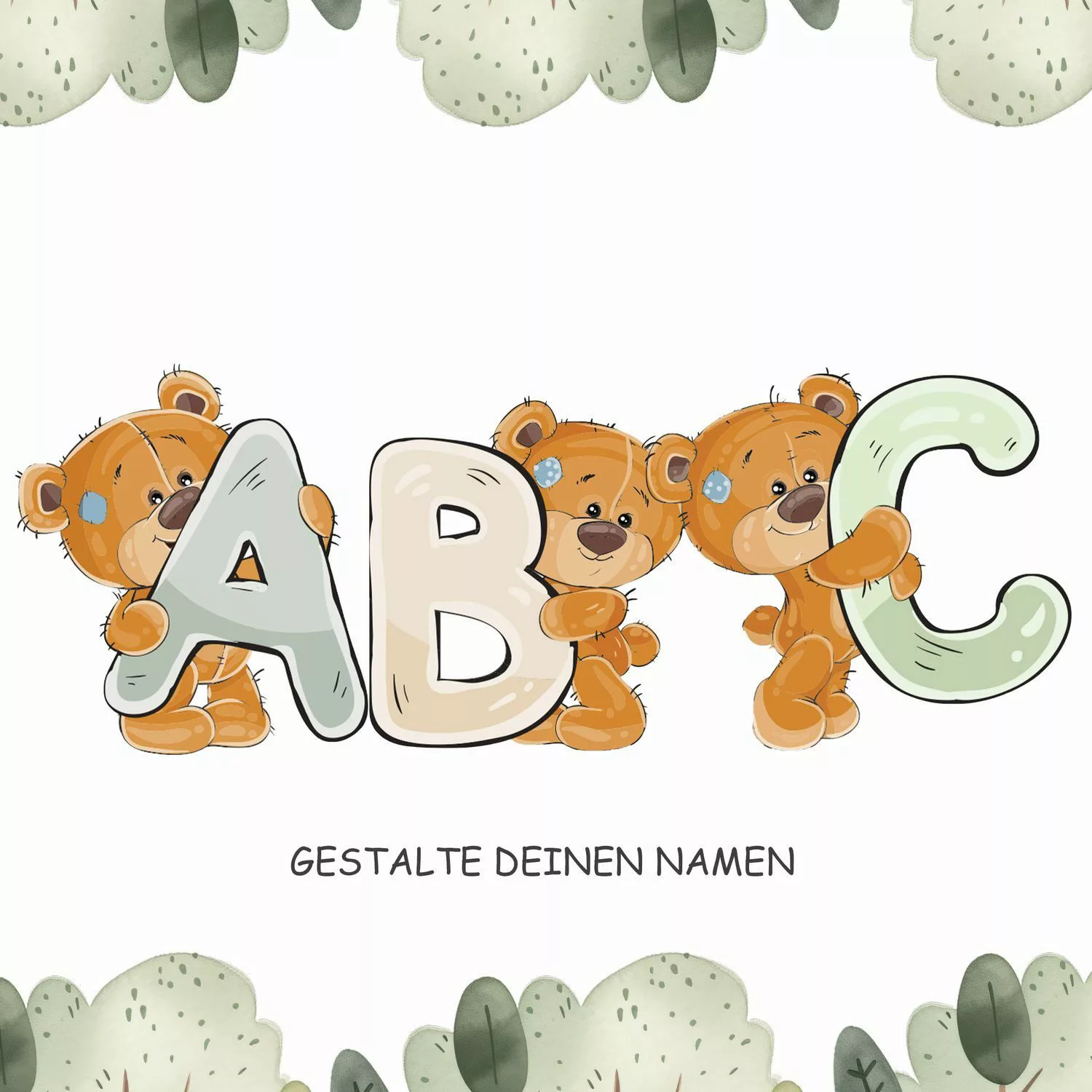 Sunnywall Wandtattoo Buchstaben ABC Bärchen Aufkleber günstig online kaufen