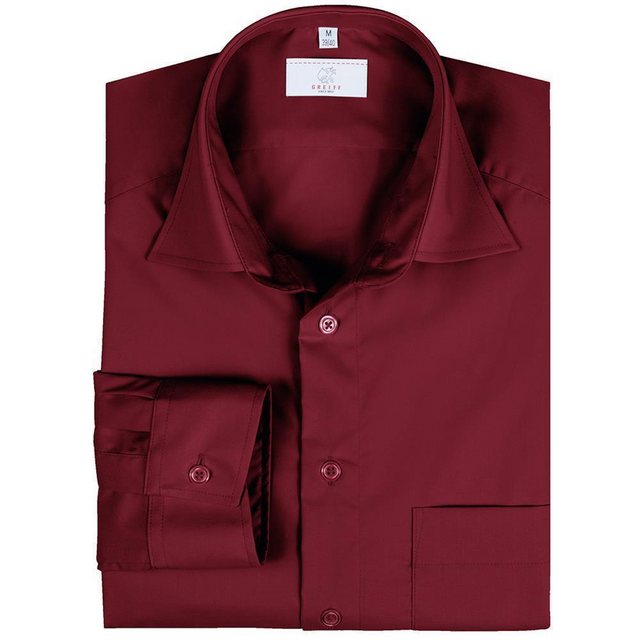 GREIFF Langarmhemd Greiff Corporate Hemd BASIC Herren OEKO TEX® Bordeaux 39 günstig online kaufen