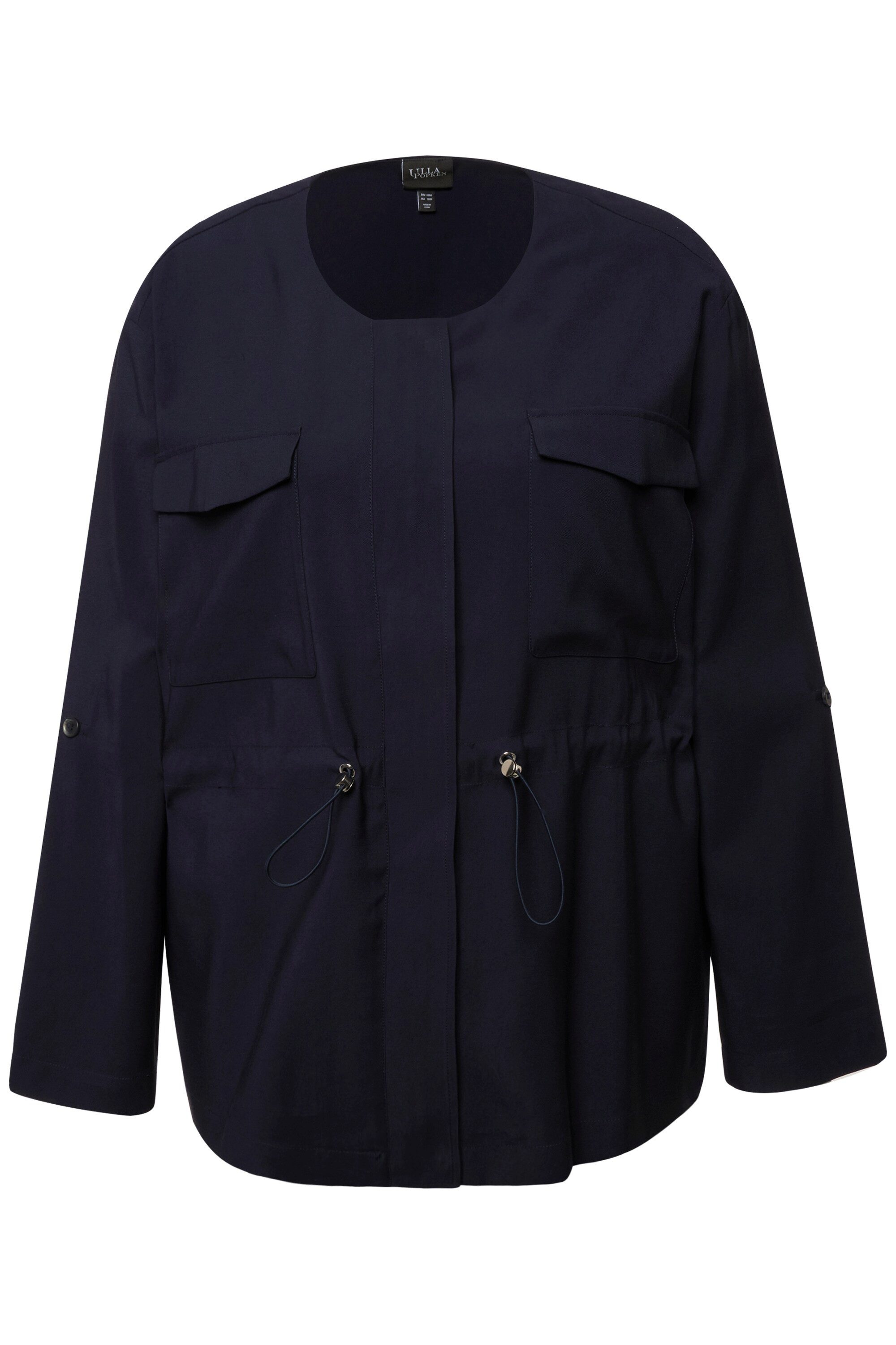 Ulla Popken Kurzjacke Jacke Tunnelzug Rundhals günstig online kaufen
