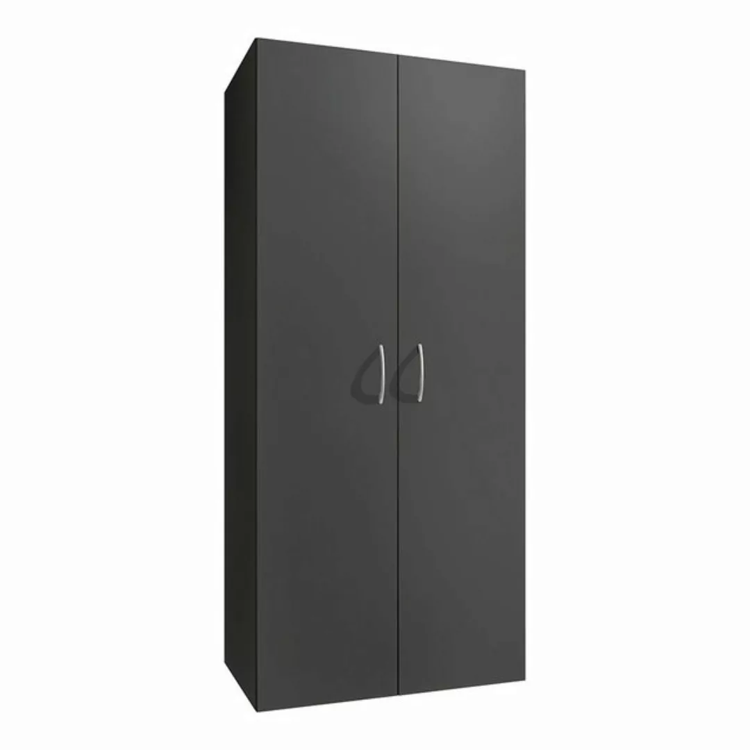 Garderobenschrank 2-türig graphit MIAMI-43, B/H/T ca. 80/185/54 cm günstig online kaufen