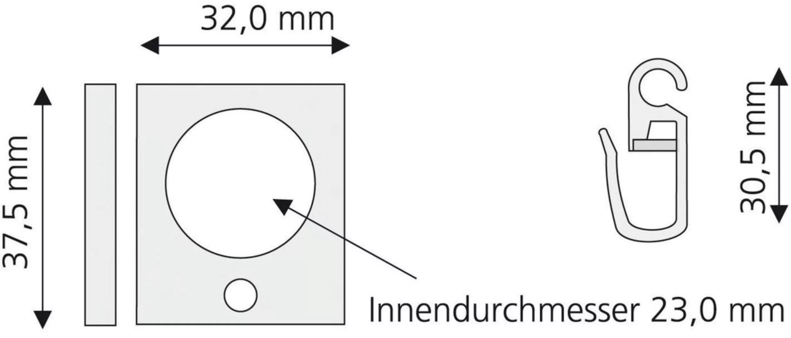 Liedeco Gardinenring, (Set, 8 St., mit Faltenlegehaken), eckig, für Gardine günstig online kaufen