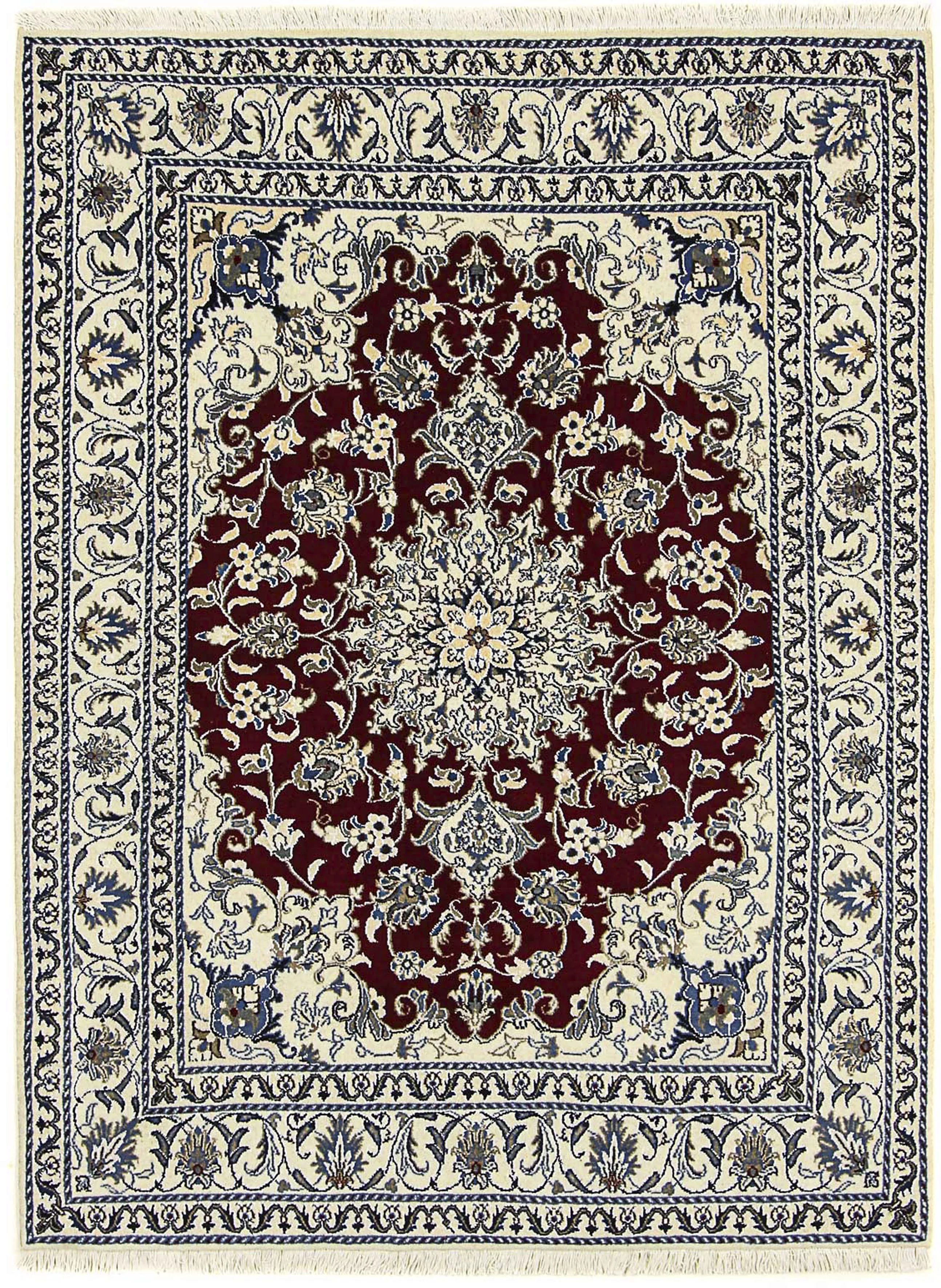 morgenland Orientteppich »Perser - Nain - 191 x 147 cm - dunkelrot«, rechte günstig online kaufen