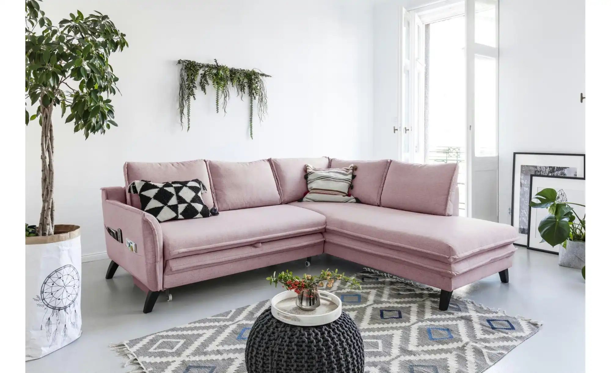 Miuform Ecksofa mit Schlaffunktion Charming Charlie ¦ rosa/pink ¦ Maße (cm) günstig online kaufen